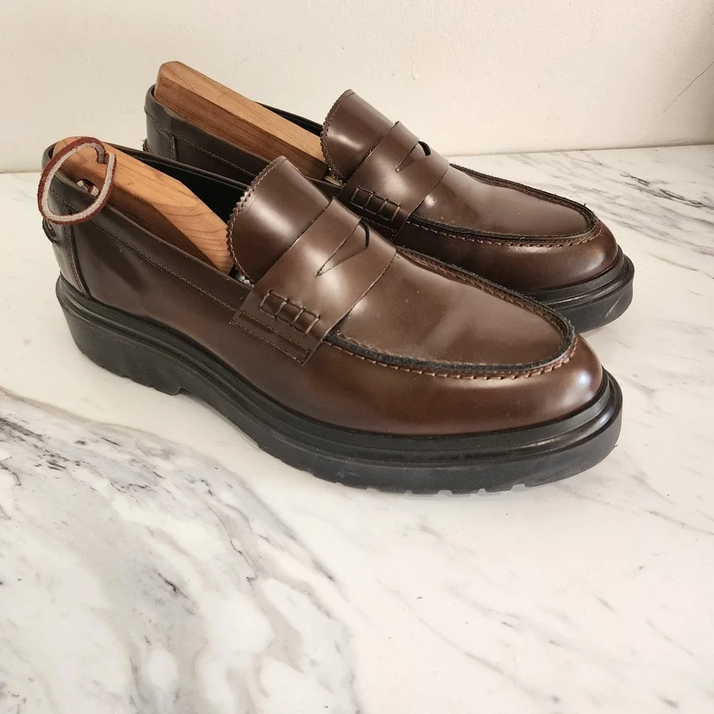 Karl Lagerfeld Brown Loafers Men's Size 10.5 Chunky S2‎